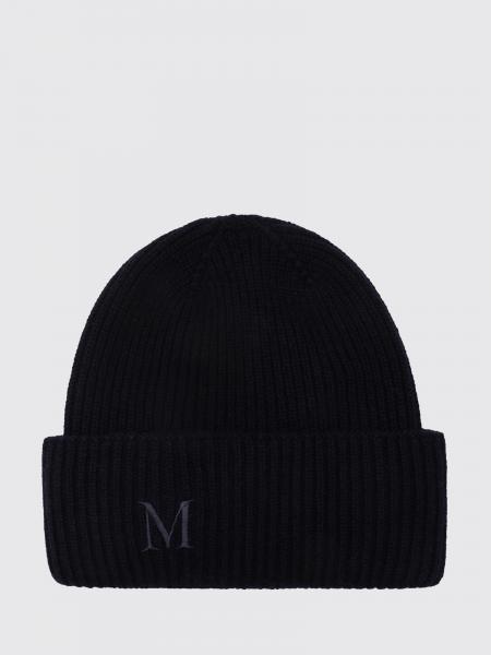 MAX MARA Ribbed Wool Beanie Hat with Jacquard Logo and Cuff