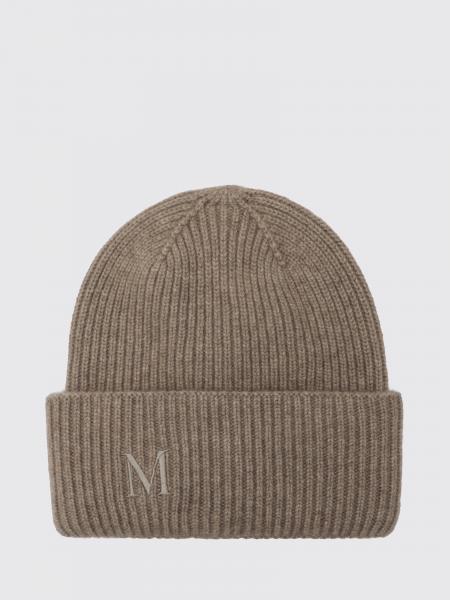 MAX MARA Ribbed Wool Beanie Hat with Jacquard Logo and Cuff