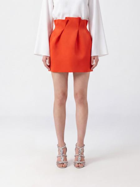 MAGDA BUTRYM 하이웨이스트 실크 펜슬 미니 스커트 (백 지퍼 클로저)
