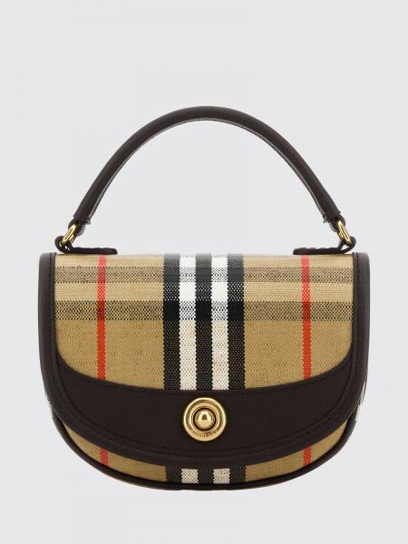 Highlands Burberry Mini Half-Moon Bag in Vintage Check Canvas and Leather