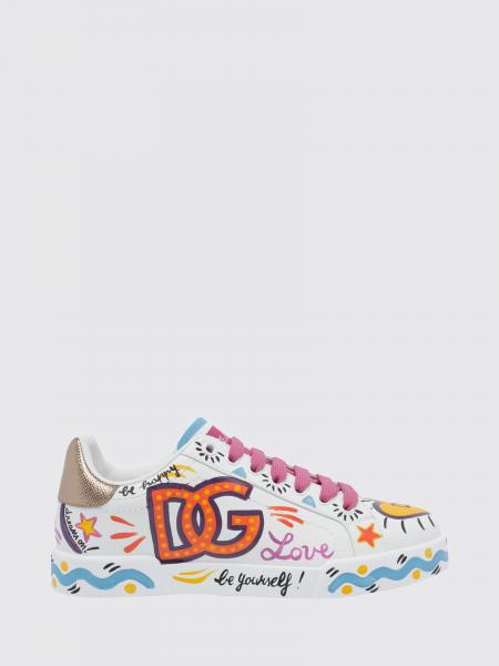 DOLCE & GABBANA Portofino DGモノグラムプリント カーフスキン ロートップスニーカー