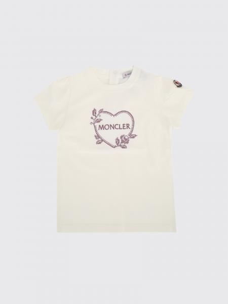Moncler Cotton T-Shirt for Boys with Logo and Back Buttons