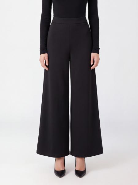 MM MAX MARA 高腰侧拉链科技平纹针织阔腿裤