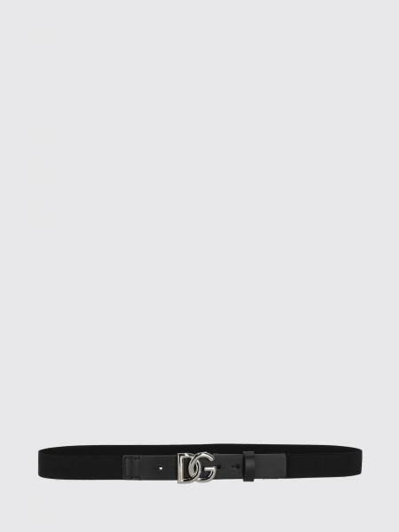 Ceinture Dolce & Gabbana pour garçon en tissu stretch et cuir avec boucle DG