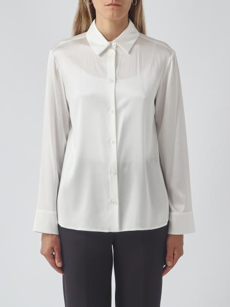 MM Max Mara Langarmhemd aus Stretch-Seidensatin mit klassischem Kragen
