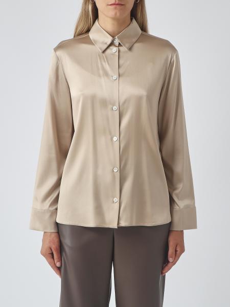 MM Max Mara Langarmhemd aus Stretch-Seidensatin mit klassischem Kragen