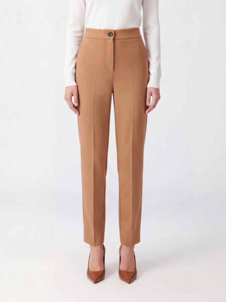MM MAX MARA 中腰修身裁短款科技平纹针织长裤