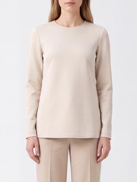 Long-Sleeved Crew Neck Top MM Max Mara in Crêpe