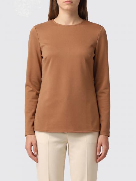 Long-Sleeved Crew Neck Top MM Max Mara in Crêpe