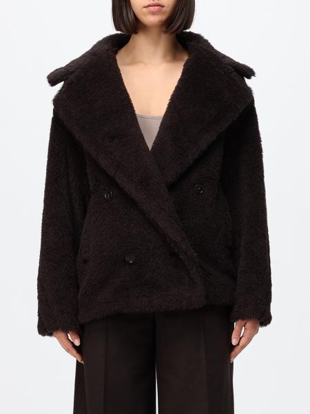 Cappotto corto doppiopetto Max Mara in misto lana effetto pelliccia a vestibilità relaxed
