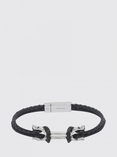 Ferragamo Woven Leather Bracelet with Gancini Magnetic Closure