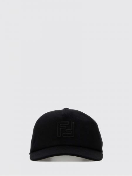 FENDI FF 交织字母魔术贴羊毛和羊绒棒球帽