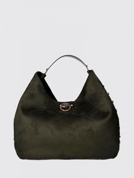 Gerona Large Hobo Bag Liu Jo in Velvet with Metal Piercing and Leather Handle