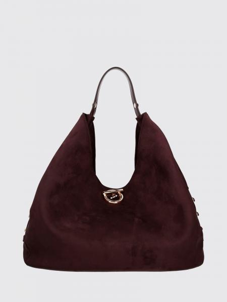 Gerona Large Hobo Bag Liu Jo in Velvet with Metal Piercing and Leather Handle