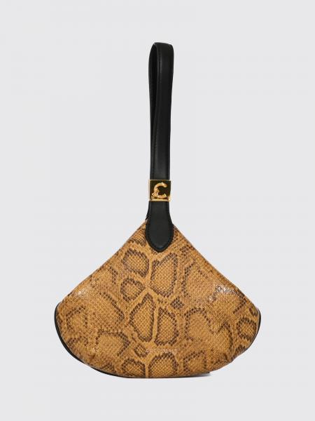 Python-Print Leather Coccinelle Mini Handbag with Wrist Strap