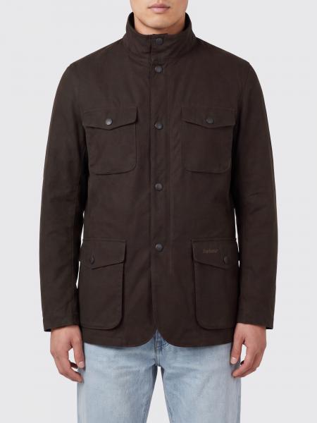 Ogston Windproof Waxed Cotton Jacket Barbour with High Neck and Patch Pockets