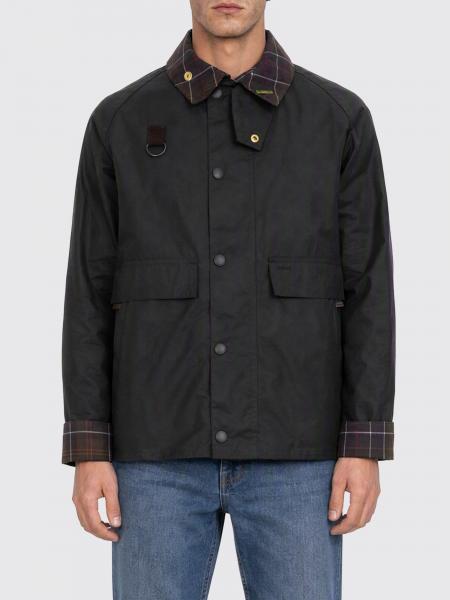 Chaqueta Spey Barbour de algodón encerado con cuello de pana y bolsillos con solapa
