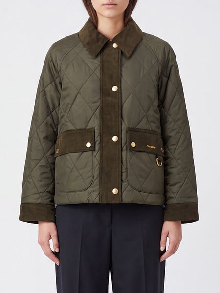 Kilnwick Barbour Quilted Technical Fabric Jacket with Velvet Collar