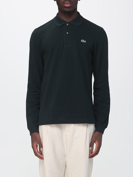 Polo à manches longues Lacoste en coton avec logo brodé sur la poitrine