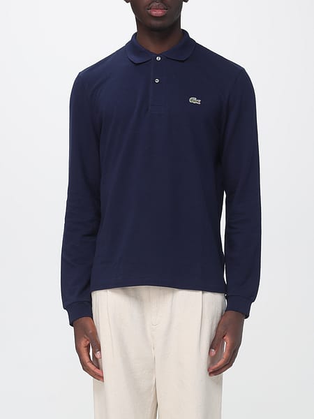 Polo à manches longues Lacoste en coton avec logo brodé sur la poitrine