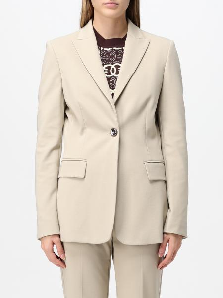 Blazer de crepé corte slim PINKO de botonadura simple con un botón