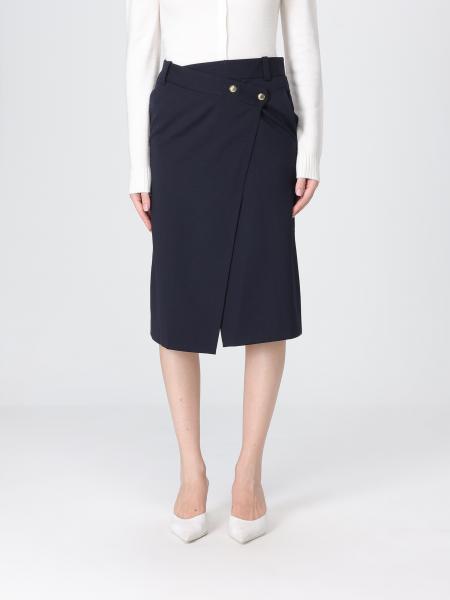 PINKO High-Waisted Crêpe Wrap Midi Skirt with Front Slit