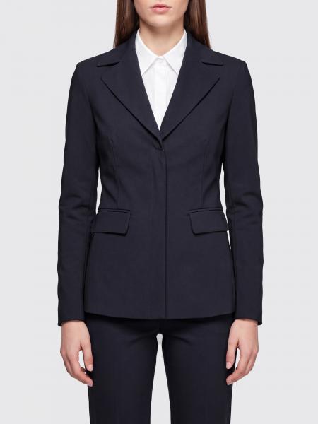 Cropped Single-Breasted Pinko Blazer in Crêpe with Concealed Fastening