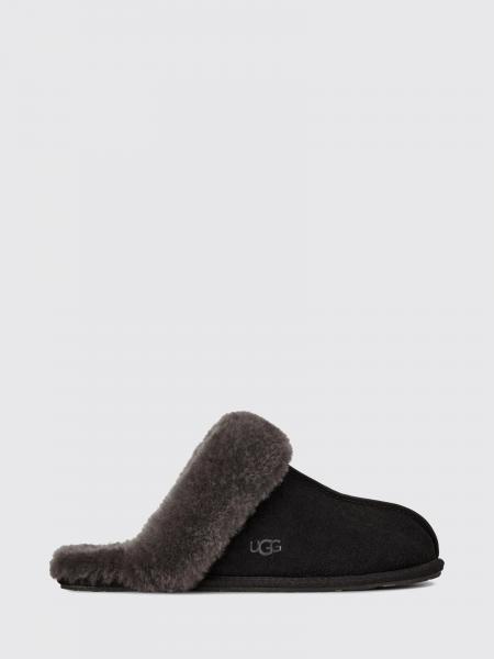 Mules Scuffette II UGG in pelle scamosciata e shearling con punta tonda