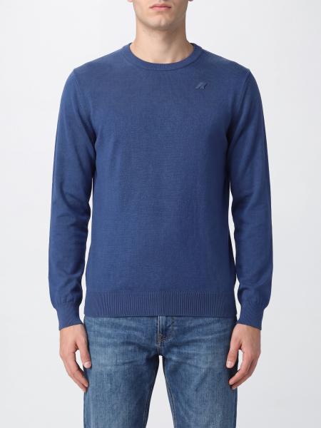 K-WAY Men's Slim Fit Crew-Neck Jumper in Pure Wool