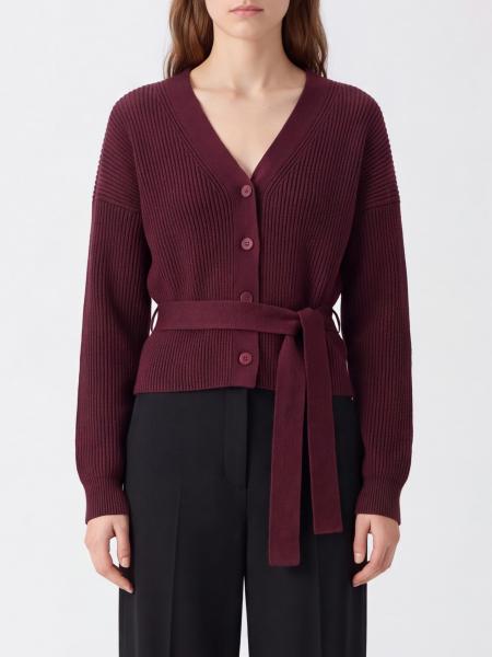 V-Neck Pure Wool Cardigan DONDUP with Button Closure and Epaulettes