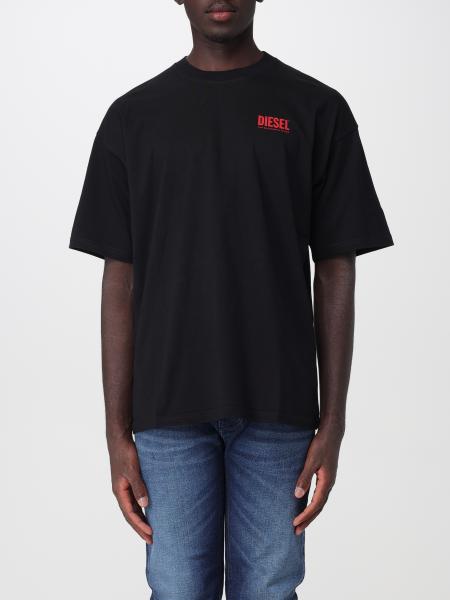 Dropped Shoulder Cotton T-shirt Diesel with a Contrast Logo Print