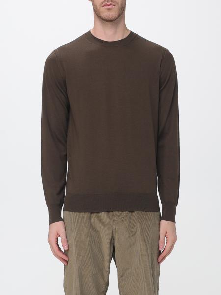 High-Neck Merino Wool Zip Cardigan Paolo Pecora with Pockets