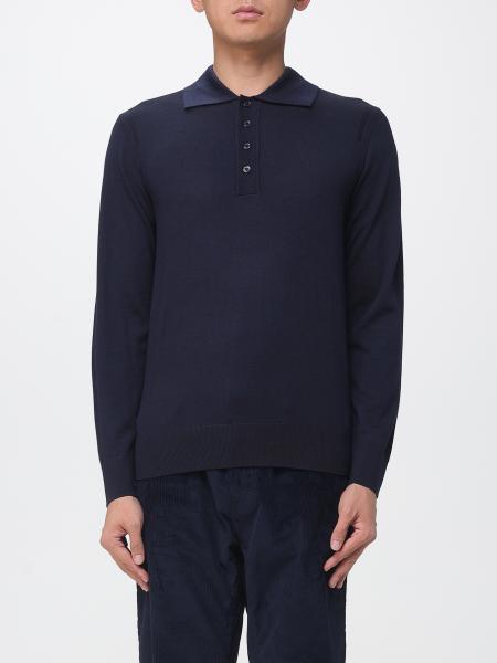 High-Neck Merino Wool Zip Cardigan Paolo Pecora with Pockets
