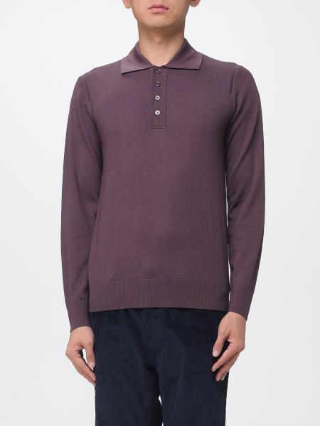 High-Neck Merino Wool Zip Cardigan Paolo Pecora with Pockets