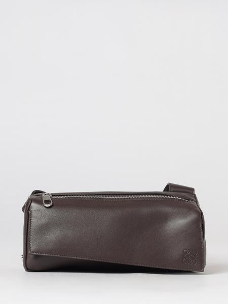 LOEWE 엠보싱 로고 송아지 가죽 크로스바디 벨트백