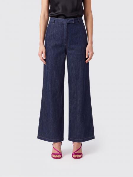 High-Waisted Wide-Leg Denim Jeans Dries Van Noten with Off-Center Closure
