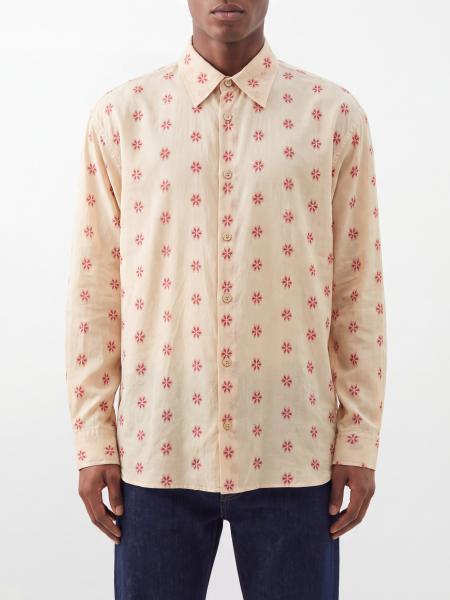 Dries Van Noten Floral-Print Long-Sleeved Cupro Shirt