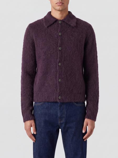 Dries Van Noten Polo-Style Cardigan in Alpaca and Merino Wool Blend
