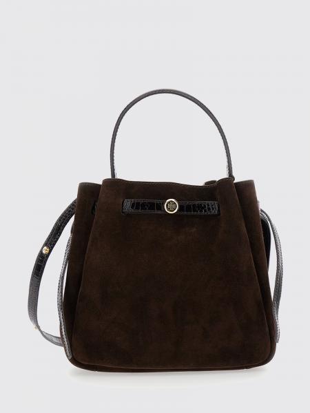 Romy Suede Mini Tory Burch Bucket Bag with Double T Logo