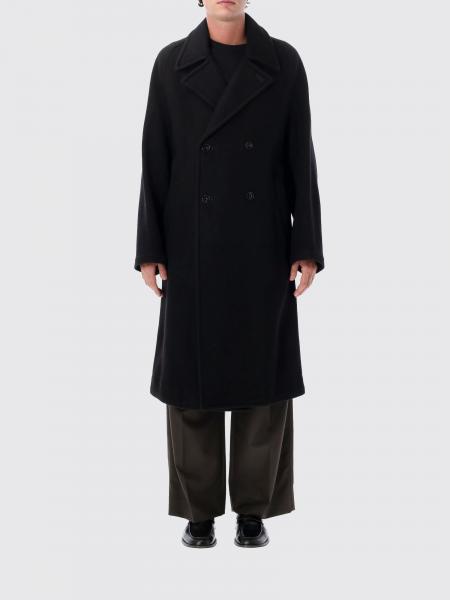 Lemaire Long Double-Breasted Coat in Wool and Alpaca with a Relaxed Fit