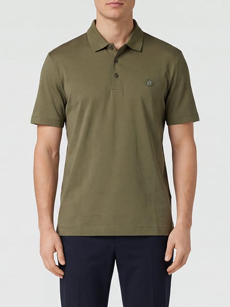 Polo BOSS en coton avec col côtelé et logo appliqué
