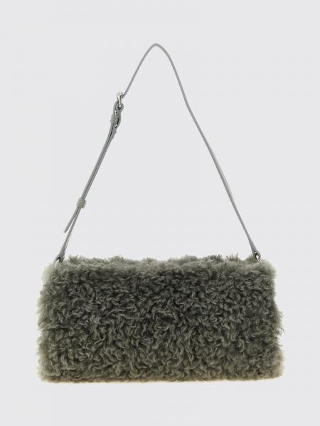 Stella McCartney Cylindrical Shearling Shoulder Bag with Adjustable Handle