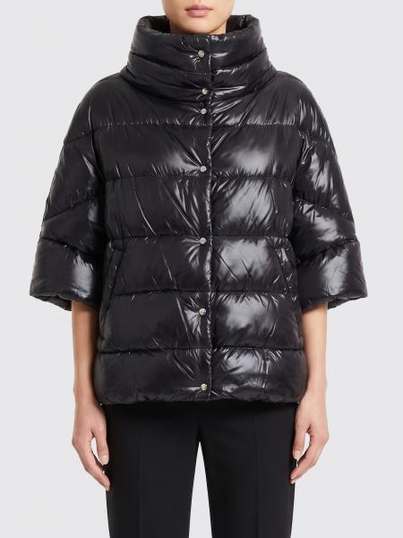 Water-Repellent Nylon Herno Puffer Gilet with Short Sleeves and Funnel Neck