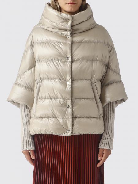 Water-Repellent Nylon Herno Puffer Gilet with Short Sleeves and Funnel Neck