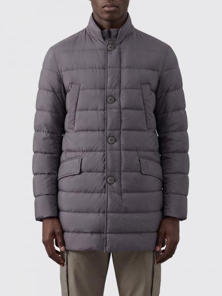 Long Quilted Nylon Herno Puffer Coat with High Neck and Button Closure