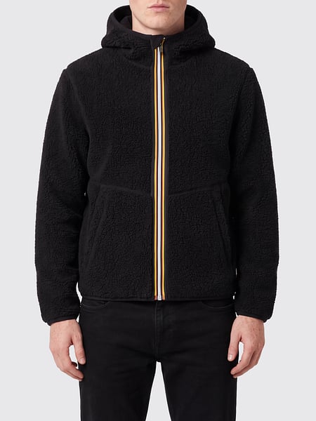 Casual Zip-Up Hooded Sweatshirt K-Way Crafted from Soft Sherpa Fleece