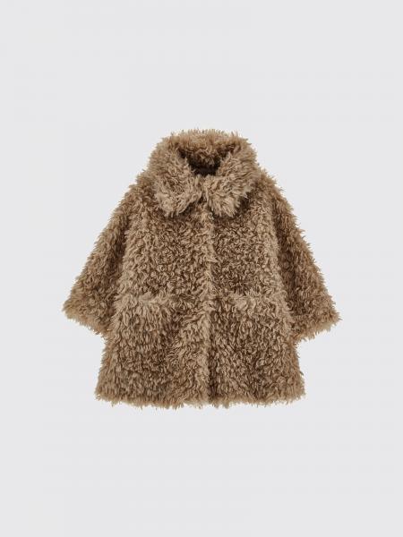 Monnalisa Girl's Faux Fur Coat with Classic Collar