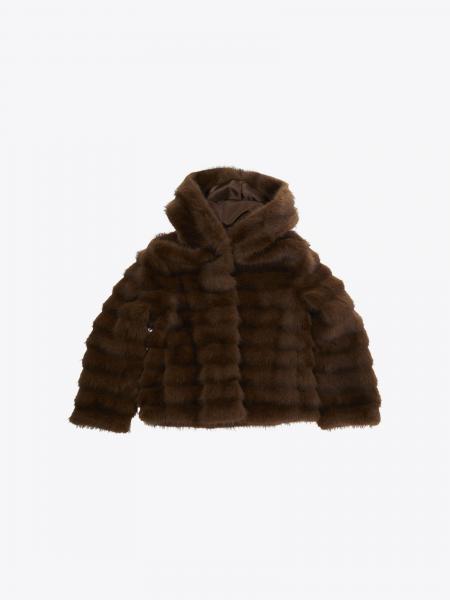 Monnalisa Girl's Hooded Faux Fur Coat