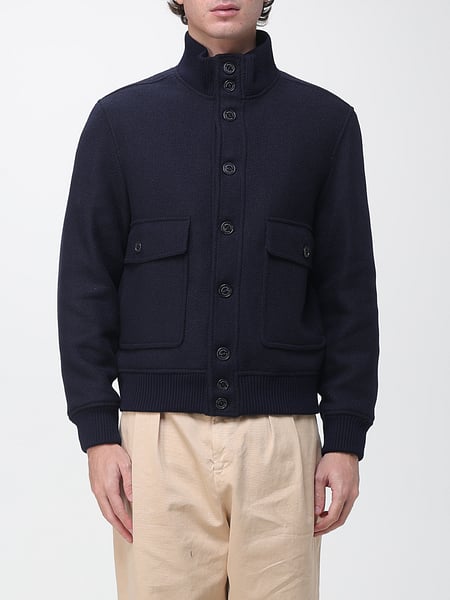 Brooksfield Wool Blend Bomber Jacket with High Collar and Ribbed Hems