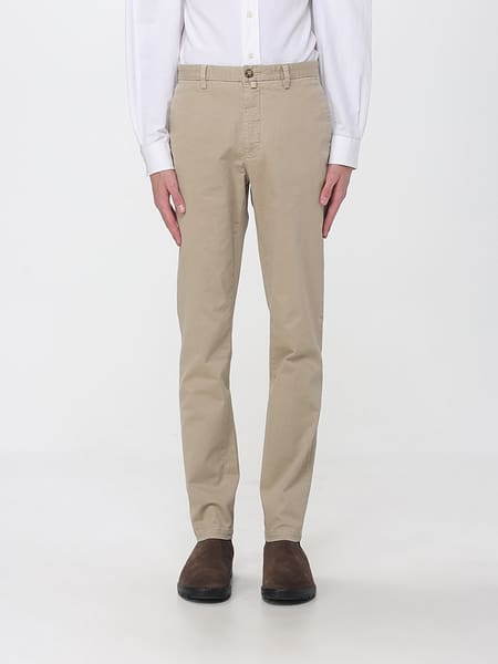 Brooksfield Slim Fit Chino Trousers in Stretch Cotton Twill with Slash Pockets
